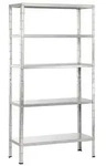 Schulte Fachbodenregal 1000x1900x400mm verzinkt mit 5 B&ouml;den aus Metall 65kg Fachlast