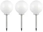 3er-Set LED Solar Au&szlig;en Garten Leuchten Kugel Lampen Wiese Rasen Beleuchtung