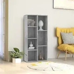 vidaXL B&uuml;cherregal Betongrau 50x25x106 cm Holzwerkstoff