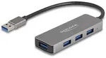 Delock 63171 USB-Hub 4 Port USB-A USB 3.1 Gen1 5 GBit/s Grau 63171
