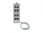 Delock Keystone Halterung 8 Port neigbar f&uuml;r Hutschiene oder Wandmontage