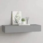 vidaXL Wandregal mit Schublade Grau 60x23,5x10 cm MDF