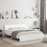 vidaXL Bettgestell mit Kopfteil Wei&szlig; 140x190 cm