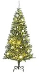 vidaXL K&uuml;nstlicher Weihnachtsbaum 300 LEDs & Kugeln Beschneit 240 cm