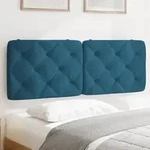 vidaXL Kopfteil-Kissen Blau 140 cm Samt