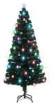 vidaXL Weihnachtsbaum mit Beleuchtung und St&auml;nder 180 cm Glasfaser