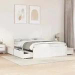 vidaXL Massivholzbett ohne Matratze Wei&szlig; 140x200 cm Kiefernholz