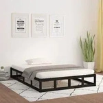 vidaXL Massivholzbett Schwarz 160x200 cm