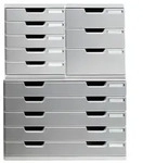 Exacompta Schubladenbox MODULO A3, 5 geschlossene Laden - Steingrau - 322041D
