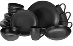 CreaTable 16815 Kombiservice Magic Black für 4 Personen, Steinzeug, schwarz (1 Set, CreaTable 16815 Kombiservice Magic Black für 4 Personen, Steinzeug, schwarz (1 Set,