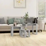vidaXL Satztische 3-tlg. Betongrau Holzwerkstoff