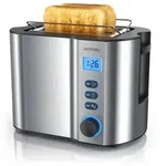 Arendo Toaster f&uuml;r 2 Scheiben mit Restzeitanzeige, 800W, w&auml;rmeisolierendes