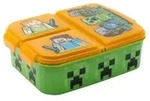 Brotdose f&uuml;r Kinder mit 3 F&auml;cher Minecraft Lunchbox Orange-Gr&uuml;n Fr&uuml;hst&uuml;cksbox