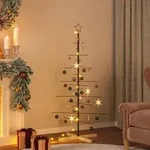 vidaXL Weihnachtsbaum Metall mit Holzst&auml;nder Schwarz 150 cm