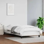 vidaXL Bettgestell mit Kopfteil ohne Matratze Wei&szlig; 90x200 cm