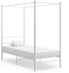 vidaXL Himmelbett Wei&szlig; Metall 90x200 cm