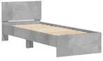 vidaXL Bettgestell mit Kopfteil Betongrau 75x190 cm Holzwerkstoff