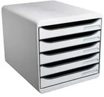 Exacompta Schubladenbox Big Box Plus 5 offene Schubladen Lichtgrau 309740D