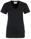 HAKRO Damen V-Shirt Classic schwarz, XS
