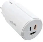 InLine&reg; USB PD Netzteil, GaN Ladeger&auml;t, 3-Port, Dual USB-C + USB-A, 65W, wei&szlig;