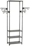 vidaXL Kleiderst&auml;nder Stahl und Vliesstoff 55x28,5x175 cm Schwarz