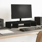 vidaXL Monitorst&auml;nder Verstellbar Schwarz 60x24x10,5 cm Holzwerkstoff