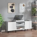 vidaXL Plattenschrank Wei&szlig; 121x38x48 cm Holzwerkstoff