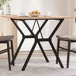 vidaXL Esstisch Y-Gestell 90x90x75 cm Massivholz Kiefer und Stahl