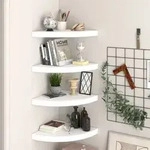 vidaXL Eck-Schweberegale 4 Stk. Wei&szlig; 35x35x3,8 cm MDF