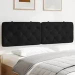 vidaXL Kopfteil-Kissen Schwarz 180 cm Samt