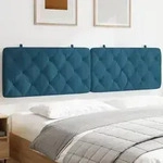 vidaXL Kopfteil-Kissen Blau 200 cm Samt