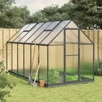 vidaXL Gew&auml;chshaus mit Fundamentrahmen Anthrazit 334x169x202 cm Alu