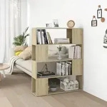 vidaXL B&uuml;cherregal Raumteiler Sonoma-Eiche 100x24x124 cm