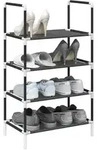 vidaXL Schuhregal 4 Ebenen Schwarz 44x28x77 cm Vliesstoff