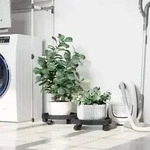 vidaXL Pflanzenroller mit Rollen 2 Stk. Grau Durchmesser 34 cm 35 kg