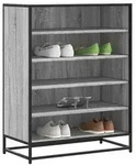 vidaXL Schuhschrank Grau Sonoma 75x38x97,5 cm Holzwerkstoff Metall