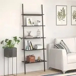 vidaXL Leiterregal mit 5 B&ouml;den Schwarz 64x34x185,5 cm