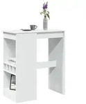 vidaXL Bartisch mit Regal Wei&szlig; 90x47,5x103,5 cm Holzwerkstoff