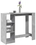 vidaXL Bartisch mit Regal Betongrau 124x46x103,5 cm Holzwerkstoff