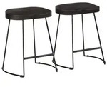 vidaXL Barhocker 2 Stk. Schwarz 46x38x52 cm Mango Massivholz