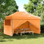 vidaXL Partyzelt Faltbar Pop-Up mit 4 Seitenteilen Orange