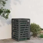 vidaXL M&uuml;lltonnenbox Grau 84x90x128,5 cm Massivholz Kiefer