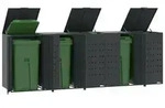 vidaXL M&uuml;lltonnenbox f&uuml;r 5 Tonnen Anthrazit 345x79x117 cm Stahl