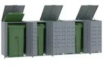 vidaXL M&uuml;lltonnenbox f&uuml;r 5 Tonnen Grau 345x79x117 cm Stahl