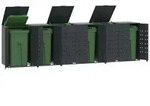 vidaXL M&uuml;lltonnenbox f&uuml;r 6 Tonnen Anthrazit 414x79x117 cm Stahl