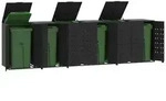 vidaXL M&uuml;lltonnenbox f&uuml;r 6 Tonnen Schwarz 414x79x117 cm Stahl