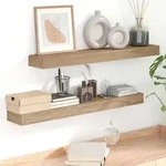 vidaXL Wandregale 2 Stk. 90x15x4 cm Massivholz Teak