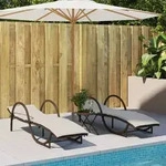 vidaXL Sonnenliegen 2 Stk. mit Auflagen Braun Poly Rattan