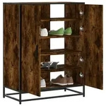vidaXL Schuhschrank R&auml;uchereiche 75x38x97,5 cm Holzwerkstoff Metall