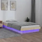 vidaXL Massivholzbett mit LEDs 90x190 cm